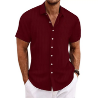 Nico | Herren Kurzarm Hemd | Sommer in Donkerrot