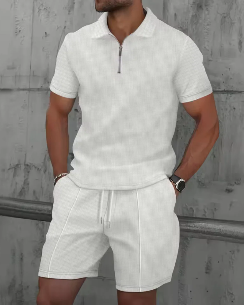 Herren lässiges Poloshirt- und Shorts-Set | kurzer hose