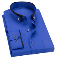 Claudio | Herren Langarm Hemd | Schwarz in Blau
