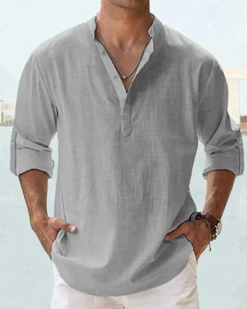 Adler | Herren Langarm Hemd | Stehkragen