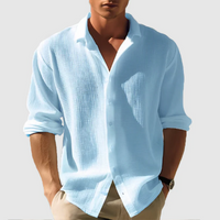 Paul | Herren Langarm Hemd | Sommer in Blau