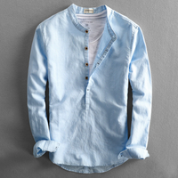 Simon | Herren Japanisches Hemd | Langarm in Hellblau