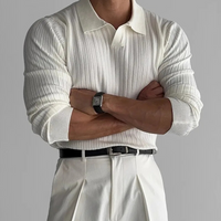 Spencer | Herren Langarm Poloshirt | Weiß in Weiß