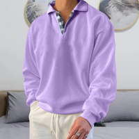 Zarek | Herren Stehkragen Pullover | Sweatshirt in Lila