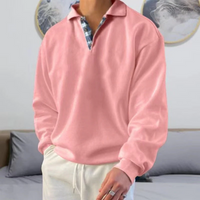 Zarek | Herren Stehkragen Pullover | Sweatshirt in Rosa