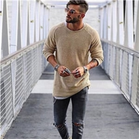 Keir | Herren Lange Strickpullover | Sweatshirt in Aprikose
