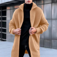 Sandu | Herren Lange Strickjacke | Schwarz in Khaki