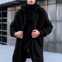 Sandu | Herren Lange Strickjacke | Schwarz in Schwarz
