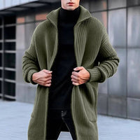Sandu | Herren Lange Strickjacke | Schwarz in Dunkelgrün