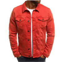 Hubert | Herren Leichte Jeansjacke | Sommerjacke in Rot