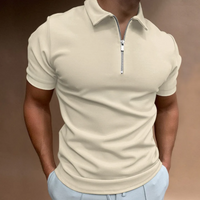Andreas | Herren Kurzarm Poloshirt | Mit Reissverschluss in Beige