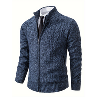 Domenico | Herren Strickjacke | mit Reißverschluss in Blau