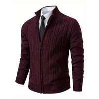 Domenico | Herren Strickjacke | mit Reißverschluss in Rot