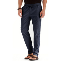 Frithjof | Herren Freizeithose | Beige in Dunkelblau