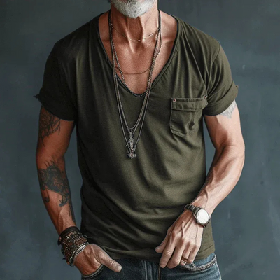 Herren luftiges V-Ausschnitt-T-Shirt | Kurzarm