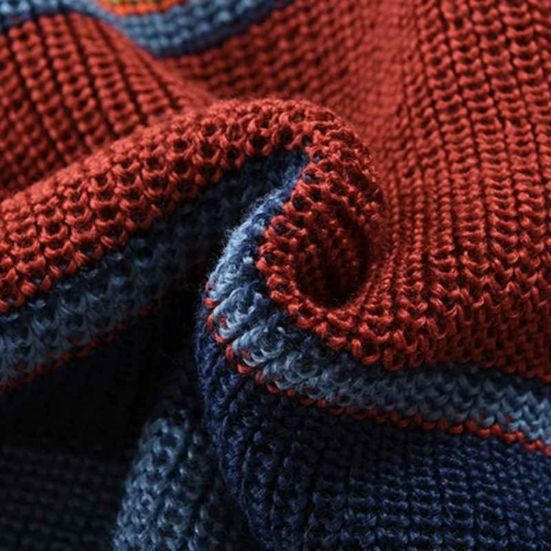 Herren mehrfarbig gestreift Strickjacke | Gestrickt