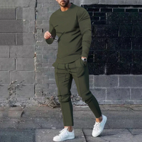 Niklas | Herren Sportlich Trainingsanzug | Tracksuit in Armee grün