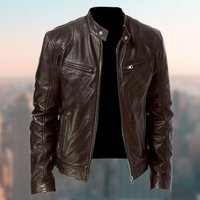 Baldemar | Herren Motorrad Jacke | Schwarz in Dunkelbraun