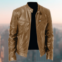Baldemar | Herren Motorrad Jacke | Schwarz in Hellbraun
