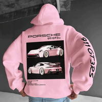 Vincent | Herren Oversized Hoodie | Schwarz Kapuzenpullover in Rosa