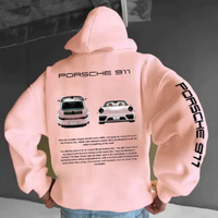 Vincent | Herren Oversized Hoodie | Schwarz Kapuzenpullover in Rosa B