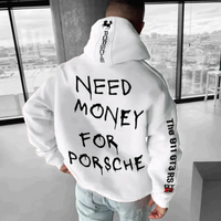Vincent | Herren Oversized Hoodie | Schwarz Kapuzenpullover in Weiß B