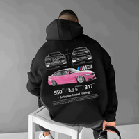 Vincent | Herren Oversized Hoodie | Schwarz Kapuzenpullover in Schwarz