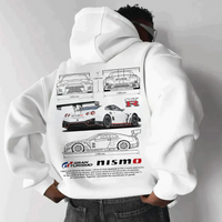 Vincent | Herren Oversized Hoodie | Schwarz Kapuzenpullover in Weiß C