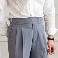 Jonas | Herren Plissee Hose | Chino in Steingrau