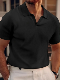 Elias | Herren Kurzarm Poloshirt in Schwarz