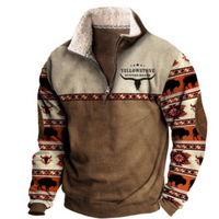 Gilbert | Herren Pullover Mit Reißverschluss | Sweater in Brauner Yellowstone
