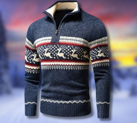 Gregory | Herren Pullover mit Reißverschluss | Sweater in Blau