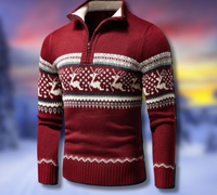 Gregory | Herren Pullover mit Reißverschluss | Sweater in Rot
