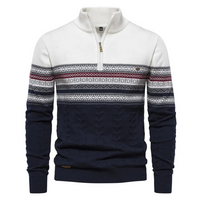 Gremmy | Herren Pullover mit Reißverschluss | Knit Sweater in Weiß