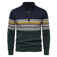Gremmy | Herren Pullover mit Reißverschluss | Knit Sweater in Marineblau