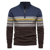 Gremmy | Herren Pullover mit Reißverschluss | Knit Sweater in JeansBlau