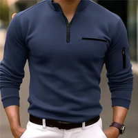 Isidor | Herren Pullover mit Reißverschluss | Half Zip Sweater in Marineblau