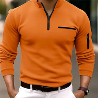 Isidor | Herren Pullover mit Reißverschluss | Half Zip Sweater in Orange