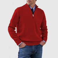 Lester | Herren Reißverschluss-Pullover | Sweatshirt in Rot