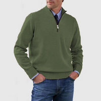 Lester | Herren Reißverschluss-Pullover | Sweatshirt in Dunkelgrün
