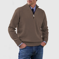 Lester | Herren Reißverschluss-Pullover | Sweatshirt in Braun
