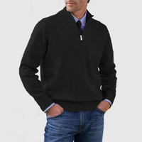 Lester | Herren Reißverschluss-Pullover | Sweatshirt in Schwarz