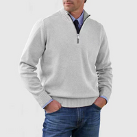 Lester | Herren Reißverschluss-Pullover | Sweatshirt in Weiß
