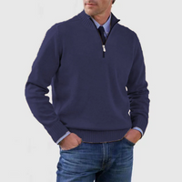 Lester | Herren Reißverschluss-Pullover | Sweatshirt in Marineblau