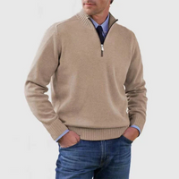 Lester | Herren Reißverschluss-Pullover | Sweatshirt in Beige