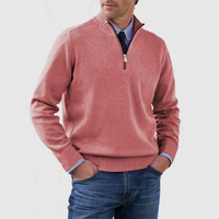 Lester | Herren Reißverschluss-Pullover | Sweatshirt in Rosa