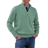 Lester | Herren Reißverschluss-Pullover | Sweatshirt in Grün