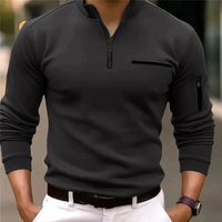 Silas | Herren Reißverschluss Pullover | Sweatshirt in Schwarz