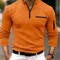 Silas | Herren Reißverschluss Pullover | Sweatshirt in Orange