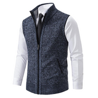 Xaver | Herren Reißverschluss Strickjacke | Strickweste in Blau